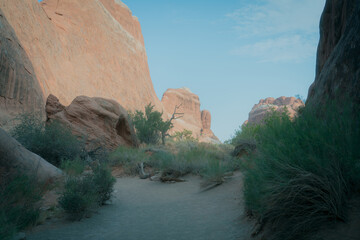 red rocks formations view