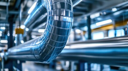 Poster - Industrial Pipes in a Factory