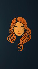 Poster - Vibrant Orange Hair Woman with Calm Expression