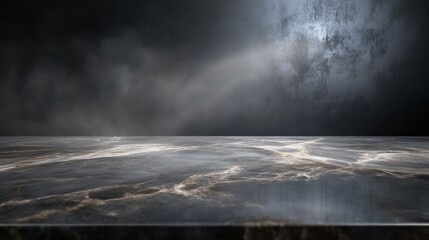 Poster - Dark Marble Surface with Foggy Background