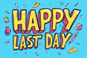 Sticker - Colorful Happy Last Day Celebration Design