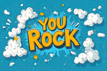 Poster - Colorful Comic Style 'You Rock' Illustration