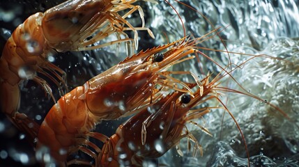 Wall Mural - shrimp in water