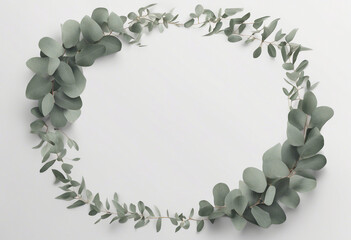 Wall Mural - Different wreath frame made with eucalyptus leaves isolated on transparent background