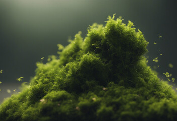 Poster - Green moss scattered isolated on transparent background