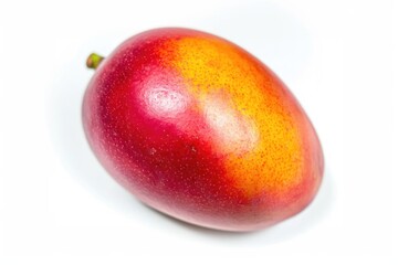 Wall Mural - Close-Up of a Vibrant Ripe Mango on White Background - Studio Shot