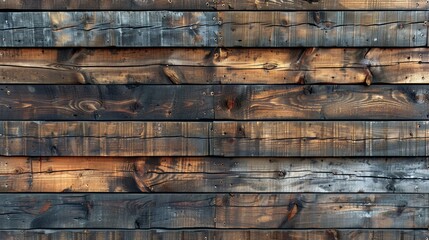 Poster - Weathered Wooden Planks Displaying Unique Patterns and Rich Textures in Natural Light