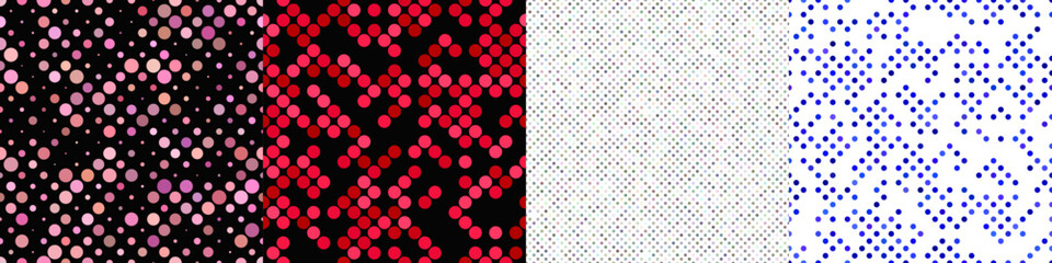 Poster - Seamless geometric dot pattern background set