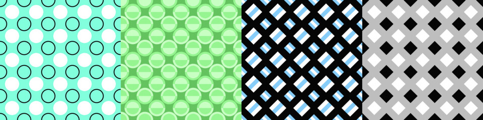Poster - Seamless geometric threetone pattern set
