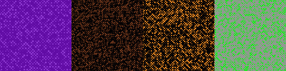 Poster - Abstract random halftone dot pattern set