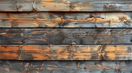Poster - Weathered Wooden Planks Displaying Unique Textures and Colors in Natural Lighting