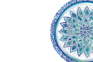 Wall Mural - Islamic arabesque design greeting card for Ramadan Kareem. Arabic ornamental colorful detail of mosaic.