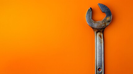 Wall Mural - Work tool on orange background