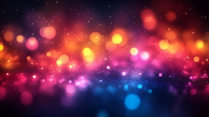 Poster - Colorful bokeh background with glowing lights
