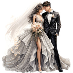 Wall Mural - bride and groom