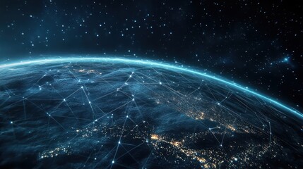 Poster - A Digital Network Connecting Cities on a Blue Earth