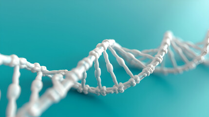 3D DNA Model on Turquoise Background - Perfect for Science and Health Projects