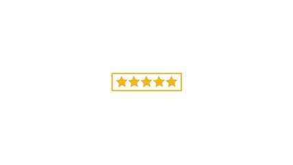 Wall Mural - 5 star rating concept animation on the background ,star review concept