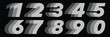 © Leksono - Number font set bold fast motion typography horizontal speed lines abstract linear pattern