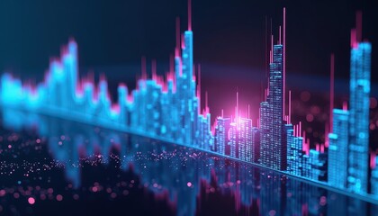 Wall Mural - Digital Cityscape.