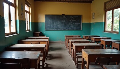 Canvas Print - Abandoned Classroom.