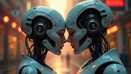 Canvas Print - Two Robots In Love.