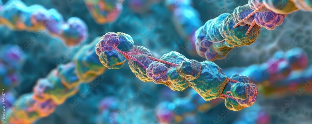 Dynamic spindle fibers pulling chromosomes apart during cell division ...