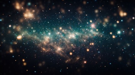 Wall Mural - brilliant celestial dusty sky nebula twinkle and bokeh glow