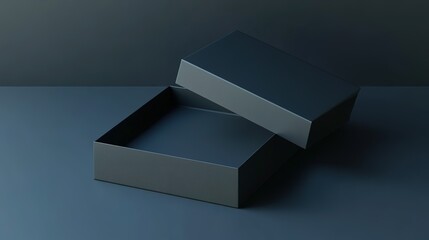 Poster - Open Black Box on a Blue Surface