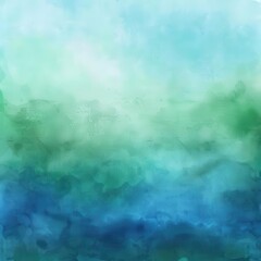Poster - A serene watercolor abstract background featuring calming shades of blue and green, perfect for design projects or relaxation themes. Commercial use, 300 dpi