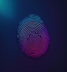Wall Mural - glowing neon swirl pattern contrasts with dark blue gradient background