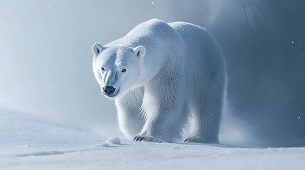 Wall Mural - polar bear in the snow