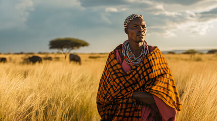 person in a wheat field