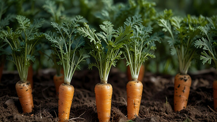 Carrots sprouting in the garden