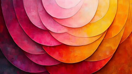 Poster - Abstract layered spiral design with warm colors, digital artwork. Modern art and decoration concept