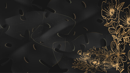 Canvas Print - Black gold luxury background