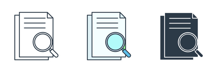 Research document icon symbol vector illustration isolated on white background