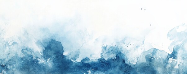 Poster - Abstract watercolor background with blue and white gradient, artistic design. Creative art concept