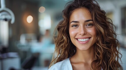 A clean and orderly dentist office with happy patients, ensuring health safety