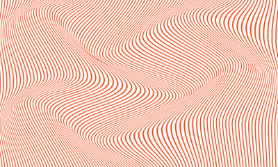 Poster - abstract monochrome orange wavy line pattern design can be used background, banner, poster.