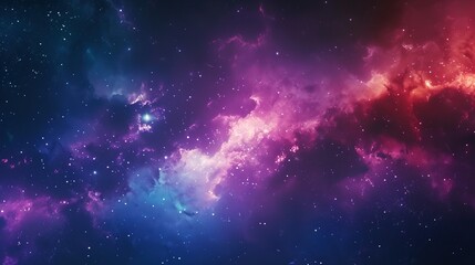 Wall Mural - Cosmic Nebula with Pink and Blue Hues and Scattered Stars