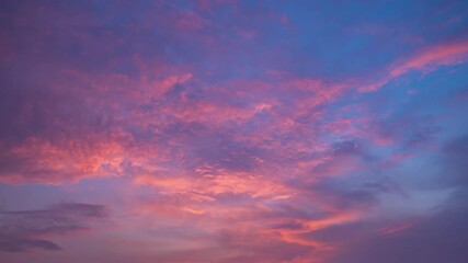Wall Mural - twilight and dawn sky with cumulus cloud time lapse in an evening 4k footage.