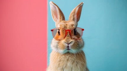 Cool Bunny with Shades on Vibrant Background