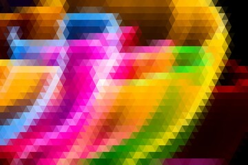 Wall Mural - A colorful, abstract image with a rainbow and a triangle. The colors are bright and vibrant, creating a sense of energy and excitement