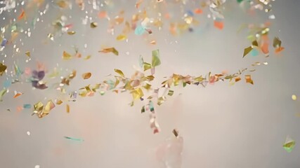 Poster - vibrant fragments cascade gracefully, creating a mesmerizing display of colors and textures against 