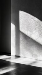 Poster - Play of light and shadow on a textured wall, minimalist interior design concept