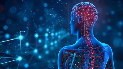 Poster - Human Anatomy a Brain and Spinal Cord Network