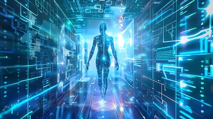 Poster - Digital Human Walking Through a Corridor of Data