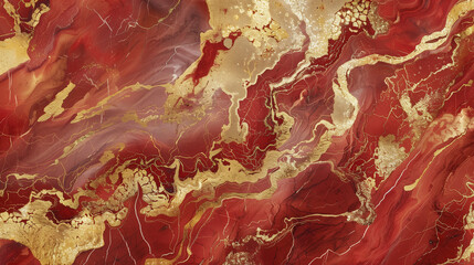 Wall Mural - red and gold marble