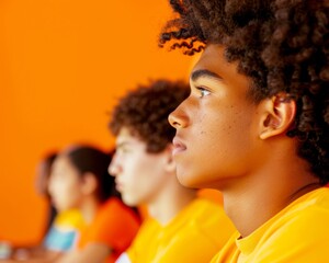 Poster - Focused University Students in Classroom Lecture – Diverse Ethnicities, Modern Well-Lit Room, Emphasizing Academic Environment and Engagement
